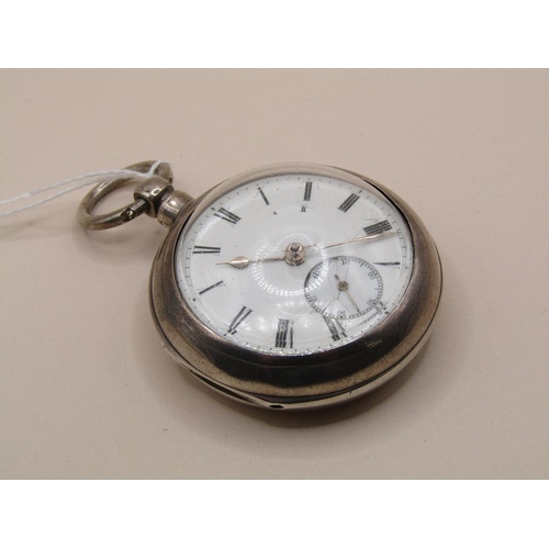 1463 - SILVER CASED ENGLISH LEVER POCKET WATCH IN PAIR CASE