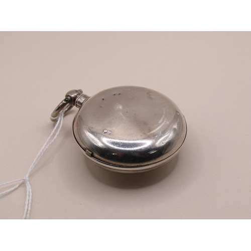 1463 - SILVER CASED ENGLISH LEVER POCKET WATCH IN PAIR CASE