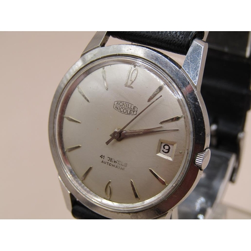 1486 - ACHILLE NICOLET GENTS WATCH IN ORIGINAL BOX