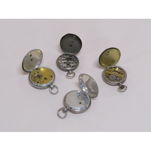 1508 - FOUR SILVER CASED POCKET WATCHES