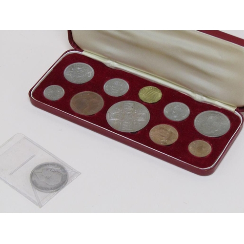 1534 - BOXED SET OF 1953 COINS AND A 1918 HALF CROWN