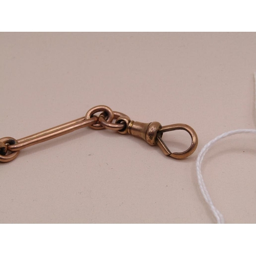 1551 - 9ct ROSE GOLD TROMBONE LINK ALBERT