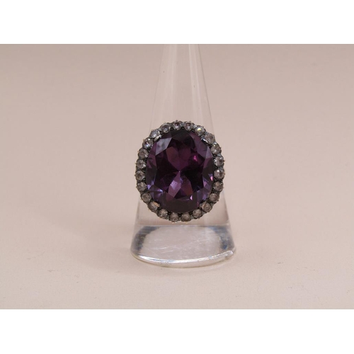 1554 - 9ct GOLD AMETHYST RING SIZE P 1/2