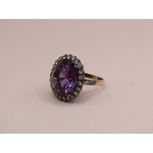 1554 - 9ct GOLD AMETHYST RING SIZE P 1/2