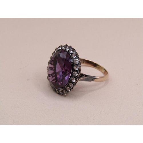 1554 - 9ct GOLD AMETHYST RING SIZE P 1/2