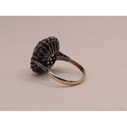 1554 - 9ct GOLD AMETHYST RING SIZE P 1/2