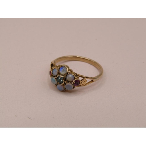 1565 - 9ct OPAL SET RING SIZE O 1/2