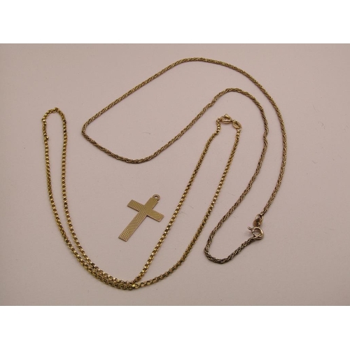 1579 - BAG OF MIXED 9ct CHAIN, 9ct CRUCIFIX ETC 11.4g