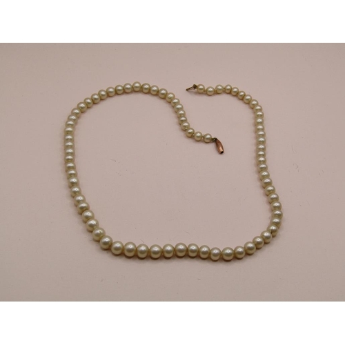 1583 - PEARL NECKLACE WITH 9ct GOLD CLASP