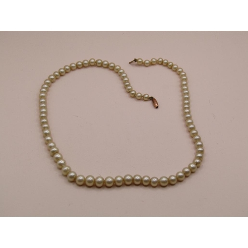 1583 - PEARL NECKLACE WITH 9ct GOLD CLASP