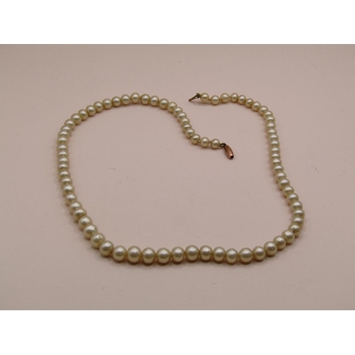 1583 - PEARL NECKLACE WITH 9ct GOLD CLASP