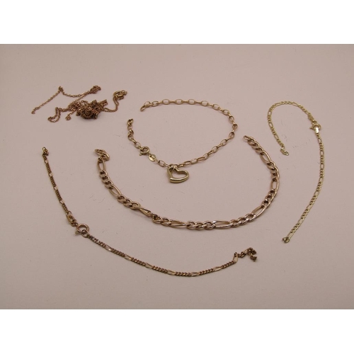 1586 - COLLECTION OF 9ct GOLD CHAIN