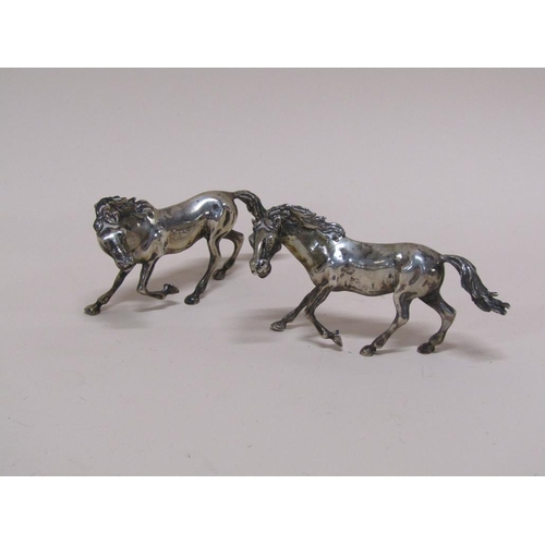 1595 - PAIR OF CONTINENTAL SILVER HORSES