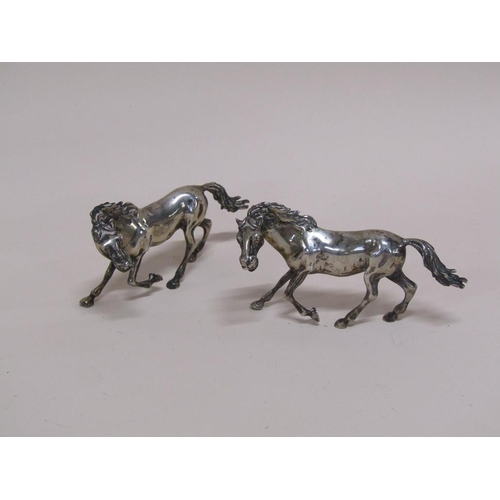 1595 - PAIR OF CONTINENTAL SILVER HORSES