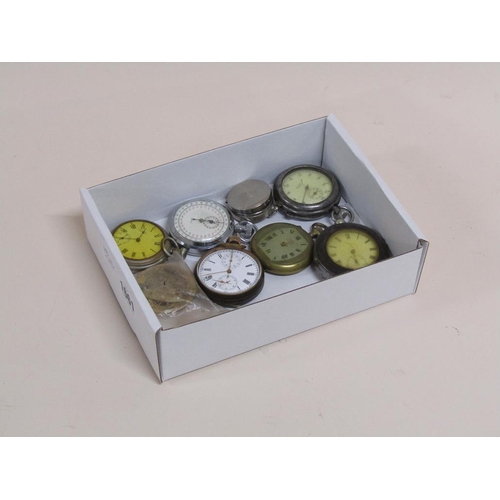 1661 - BOX OF POCKET WATCHES, STOP WATCHES ETC