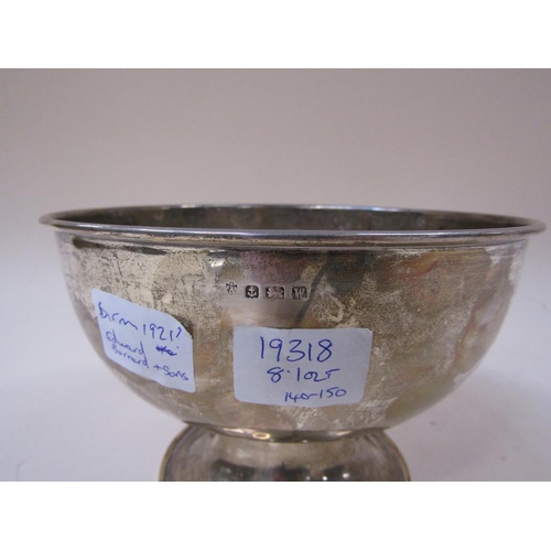 1720 - SILVER BOWL ON STAND EDWARD BARNARD AND SONS BIRMINGHAM 1921 8.1ozt