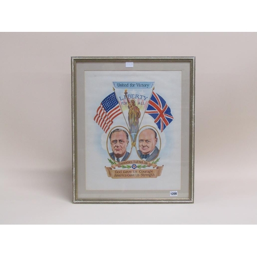 1208 - WARTIME POSTER - LIBERTY FOR ALL F/G 50 x 40 cms