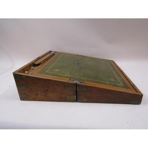 1376 - LATE VICTORIAN/EDWARDIAN OAK WRITING BOX, 50CM W