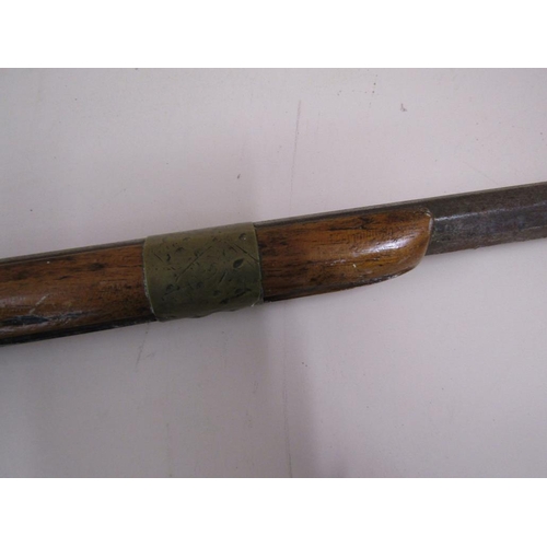 1388 - NORTH AFRICAN FLINT LOCK RIFLE, 136CM BARREL, 172CM L