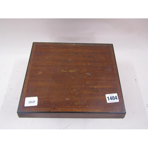 1404 - EARLY 19C MAHOGANY BOX, 28CM W