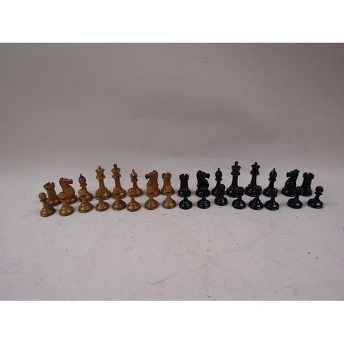 1411 - F H AYRES CHESS SET - SOME PIECE REPLACED, LARGEST 9CMH