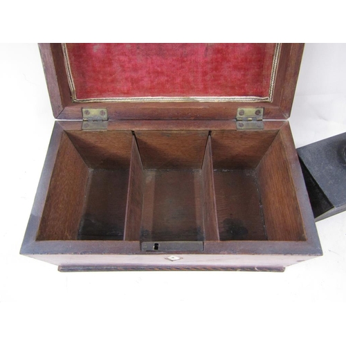 1432 - GEORGIAN MAHOGANY TEA CADDY, 25CM W