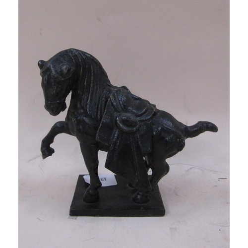 1435 - 19C CAST METAL HORSE, 15CM H