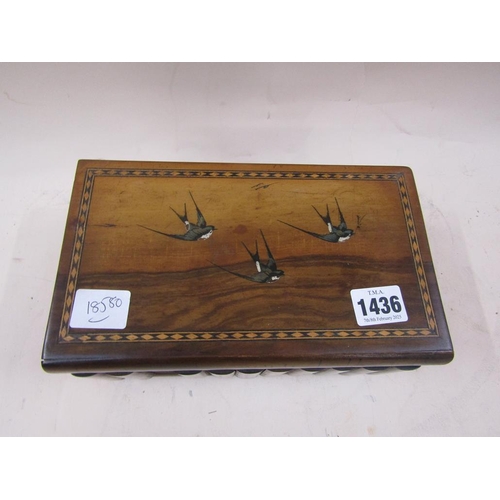 1436 - INLAID SORRENTO WOODEN BOX, 23CM W