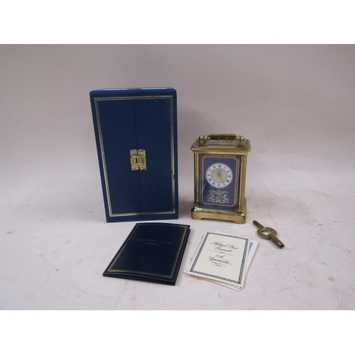 1439A - HALCYON DAYS ROYAL COMMEMORATIVE CARRIAGE CLOCK IN CASE, CLOCK 12CM H