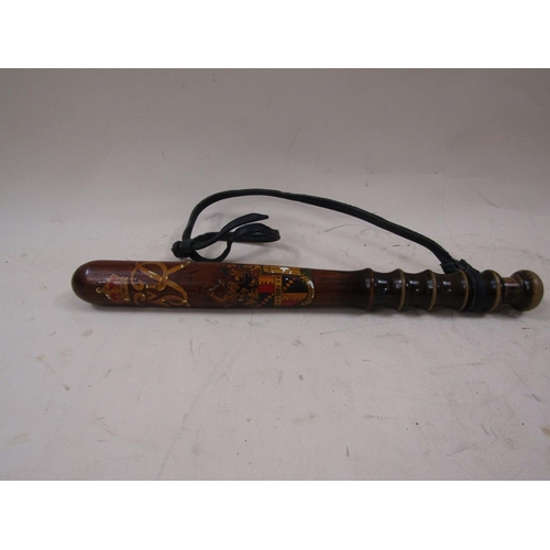 1445 - EARLY 20C WOODEN TRUNCHEON, 37CM L