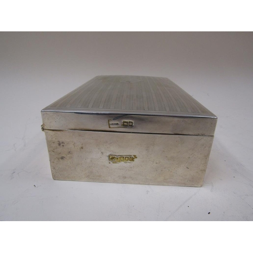 1744 - SILVER ENGINE TURNED CIGAR BOX