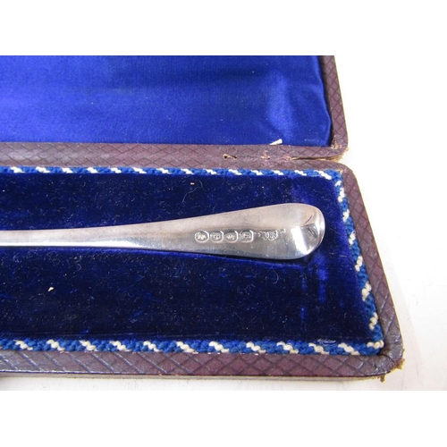 1747 - BOXED SILVER SPOON, SILVER BACKED DRESSING MIRROR AND CONTINENTAL WHITE METAL DISH