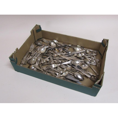 1781 - BOX OF MIXED SILVER PLATED CUTLERY