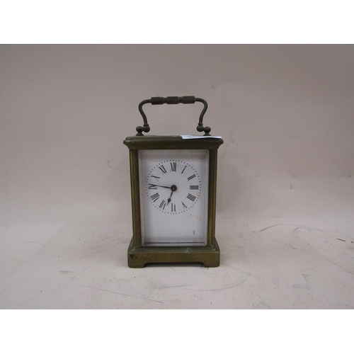 1452 - BRASS CASED CARRIAGE CLOCK, 12CM H