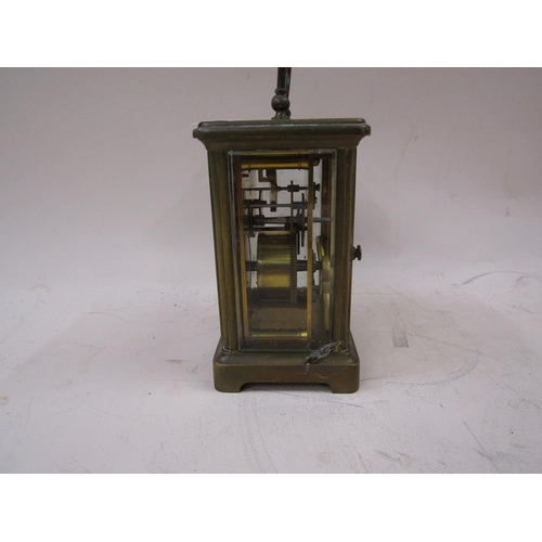 1452 - BRASS CASED CARRIAGE CLOCK, 12CM H