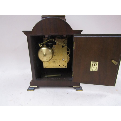 1461 - WALNUT CASED MANTEL CLOCK, 23CM H