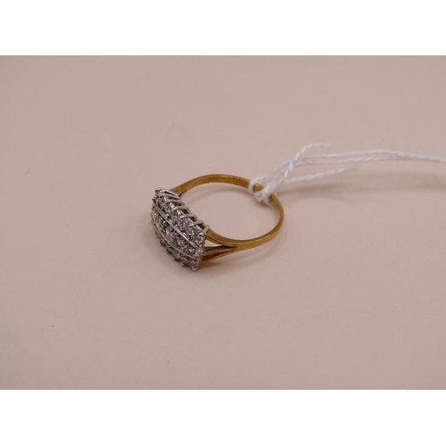 1616 - GOLD ON SILVER CZ RING SIZE Q