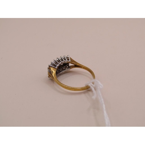 1616 - GOLD ON SILVER CZ RING SIZE Q