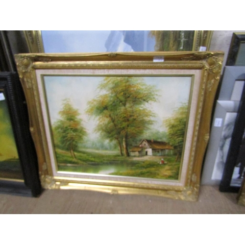 163 - THREE GILT FRAMED OILS