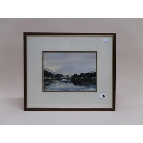 1216 - D WESTON - WINTER RIVERSCAPE, SIGNED WATERCOLOUR, F/G, 21CM X 29CM