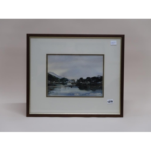 1216 - D WESTON - WINTER RIVERSCAPE, SIGNED WATERCOLOUR, F/G, 21CM X 29CM