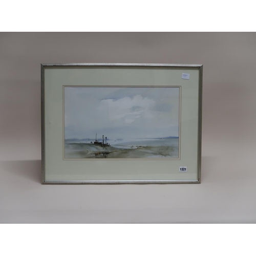 1221 - DAVID J WESTON - EAST ANGLIAN COASTAL SCENE, SIGNED WATERCOLOUR, F/G, 30CM X 47CM