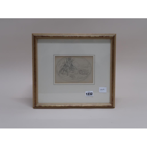 1232 - MILES BIRKETT FOSTER - PENCIL DRAWING FROM ARTISTS SKETCH BOOK, F/G, 11CMX 15CM