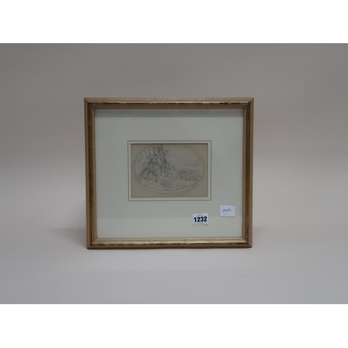 1232 - MILES BIRKETT FOSTER - PENCIL DRAWING FROM ARTISTS SKETCH BOOK, F/G, 11CMX 15CM