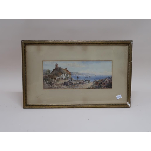 1252 - J C UREN 1880 - TWO COASTAL SUBJECTS, BOTH WATERCOLOURS, F/G, 19CM X 42CM