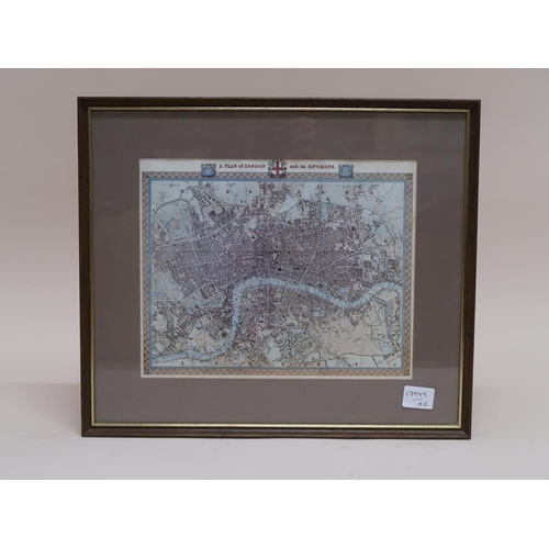 1265 - TWO FRAMED COLOURED MAPS - NORFOLK & LONDON AND ITS ENVIRONS