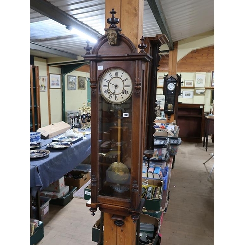 1281 - LATE 19C/EARLY 20C WALNUT CASED VIENNA TYPE WALL CLOCK