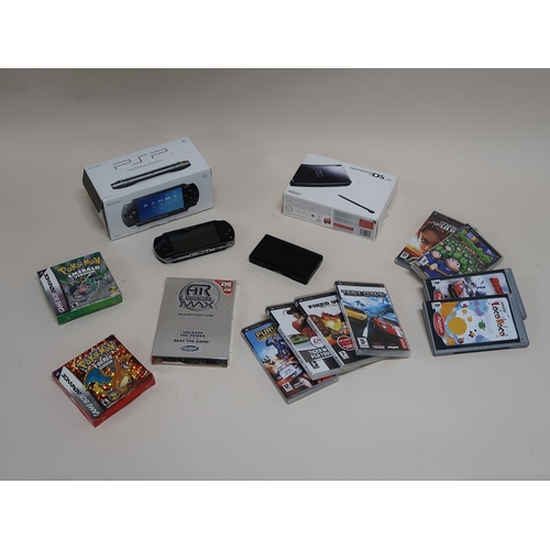 1298 - PSP AND DS LITE CONSOLES WITH GAMES ETC