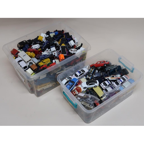 1305 - TWO BOXES OF DIECAST VEHICLES