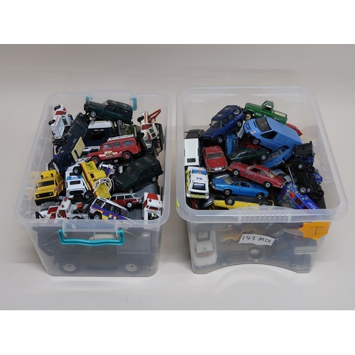 1313 - TWO BOXES OF MIXED DIECAST VEHICLES